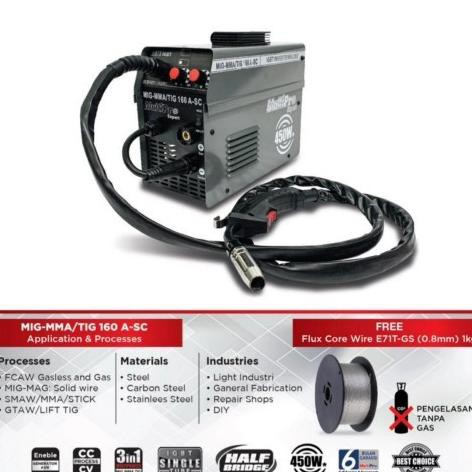 Mesin Las Multipro Mig MMA Tig 160 A-SC - Mesin Las 3 in 1 Las Mig Las