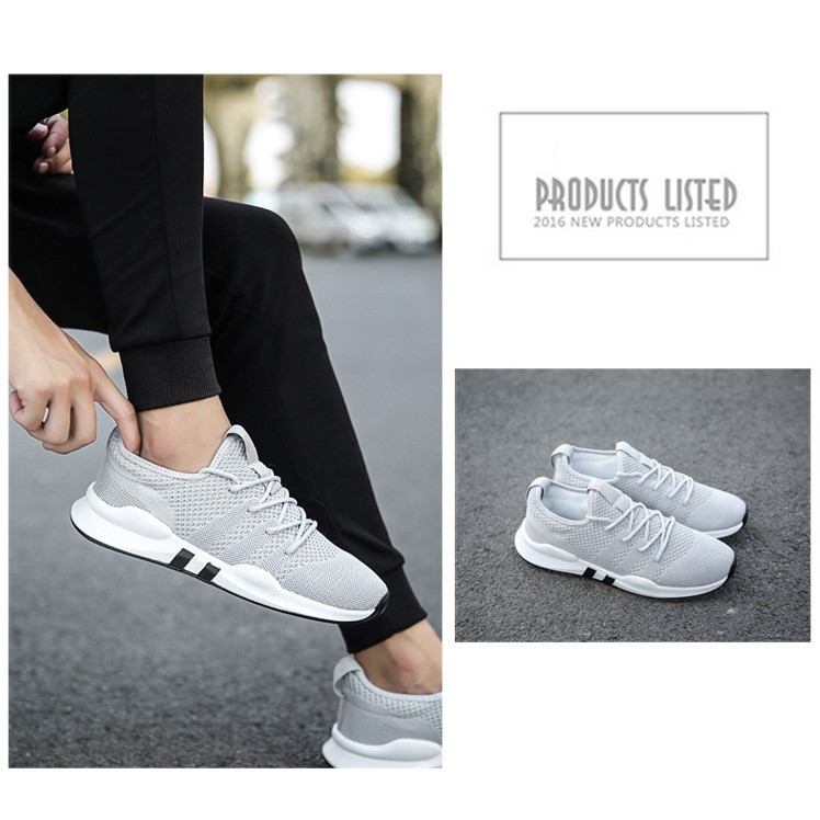 Mainland Sepatu Olahraga Pria Running Shoes Fashion Sepatu Import Untuk Sekolah Kerja Abu-Abu EE01-A