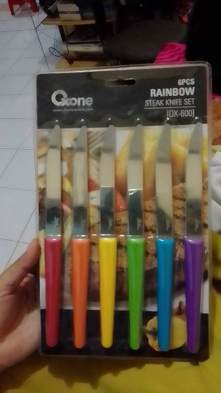 Oxone Ox600 Rainbow Knife 6pcs/pisau Set/ Terbaru/ Original/full Color/stainless Steel