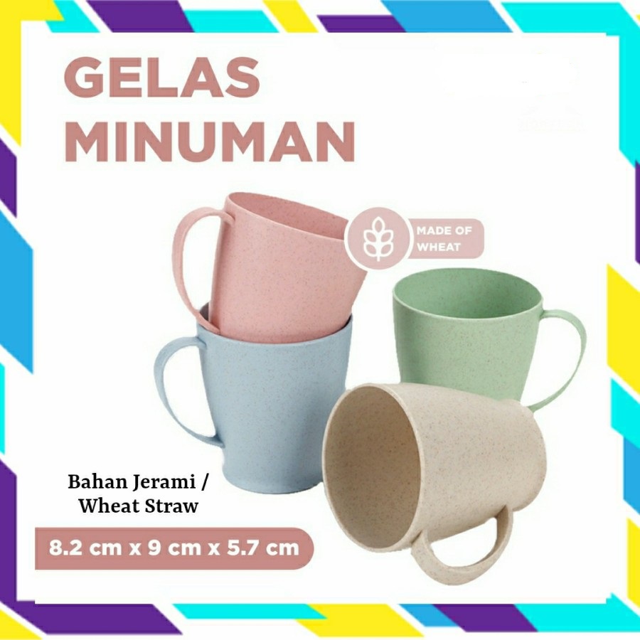 Gelas Cangkir CK1 Mug Kopi Teh Jerami Wheat Straw Tahan Pecah BPA free