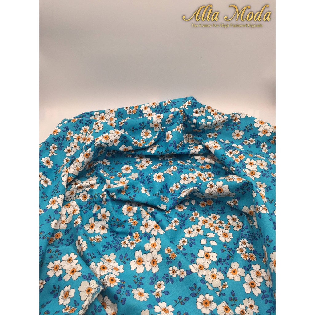 

Alta Moda Katun Motif Fancy Floral White - Blue Kain Premium (0.5M)