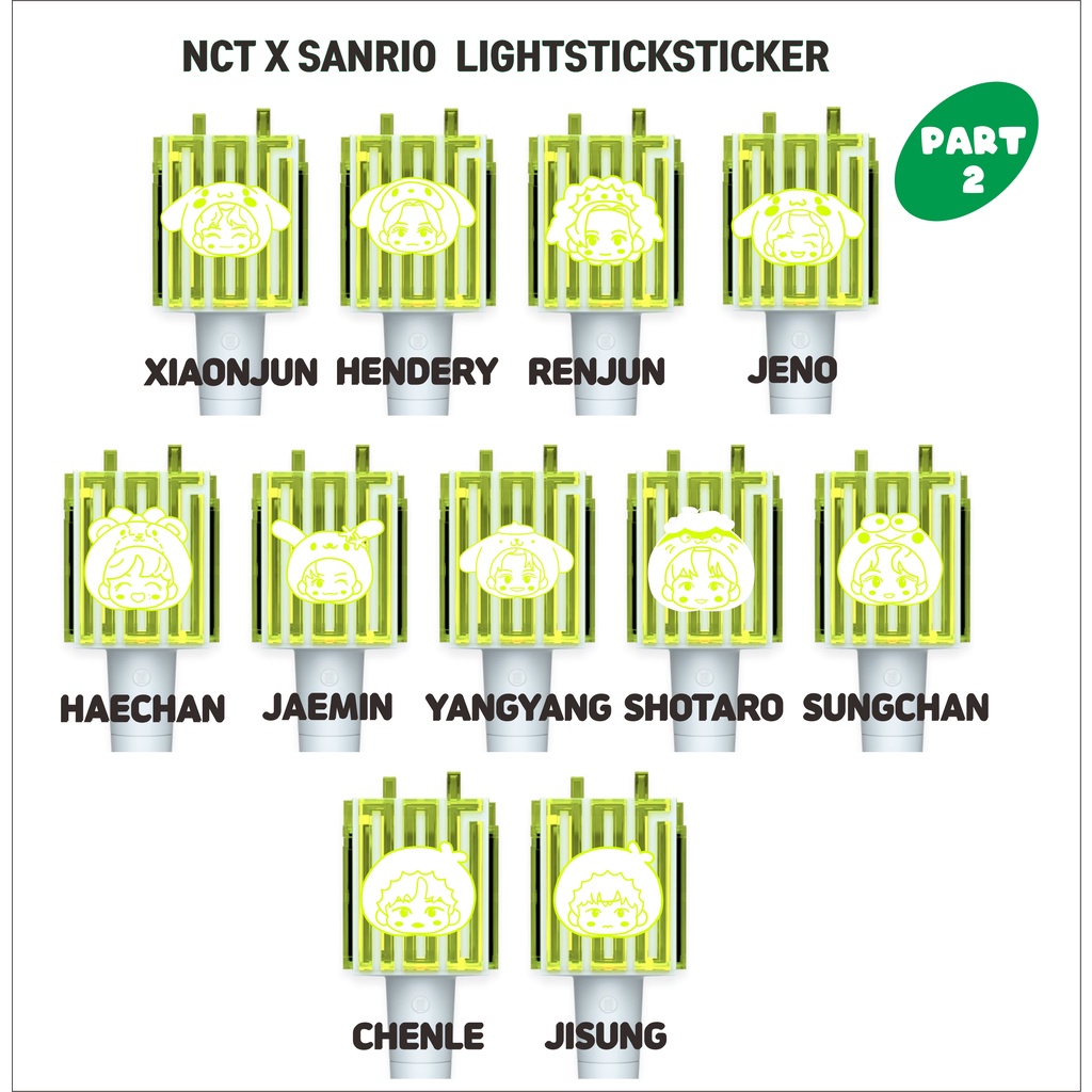 NCT X SANRIO Ver.2 LIGHTSTICK STICKER REFLECTIVE  (Sticker ls reflectif neobong)