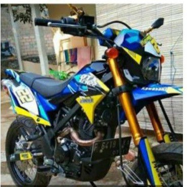 Decal sticker Dtracker  motif biru kuning