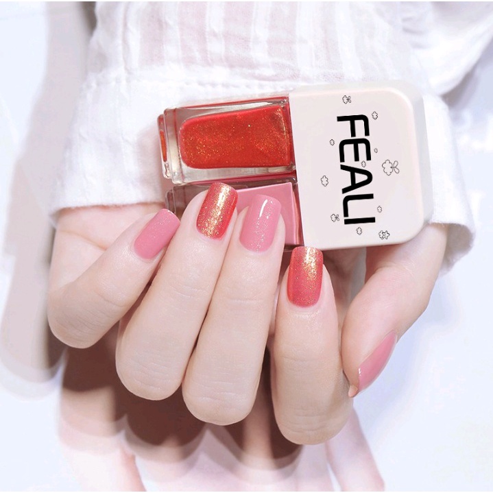 [TERMURAH SEJABAR] FEALI 2IN1 KUTEK HALAL KUTEKS 2 TONE KUTEK KOREA Cat Kuku muslimah Gel Nail polish