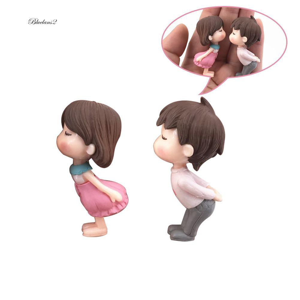 pajangan karakter cewek cowok pasangan Action Figure Mini Model Kiss Weddi -#SHU-1997860123