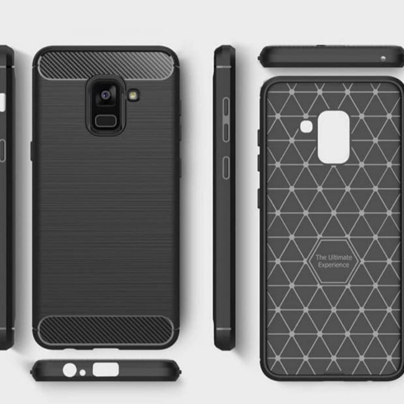 Silicon Case SAMSUNG A8 Plus Softcase iPAKY Carbon Casing Cover TPU