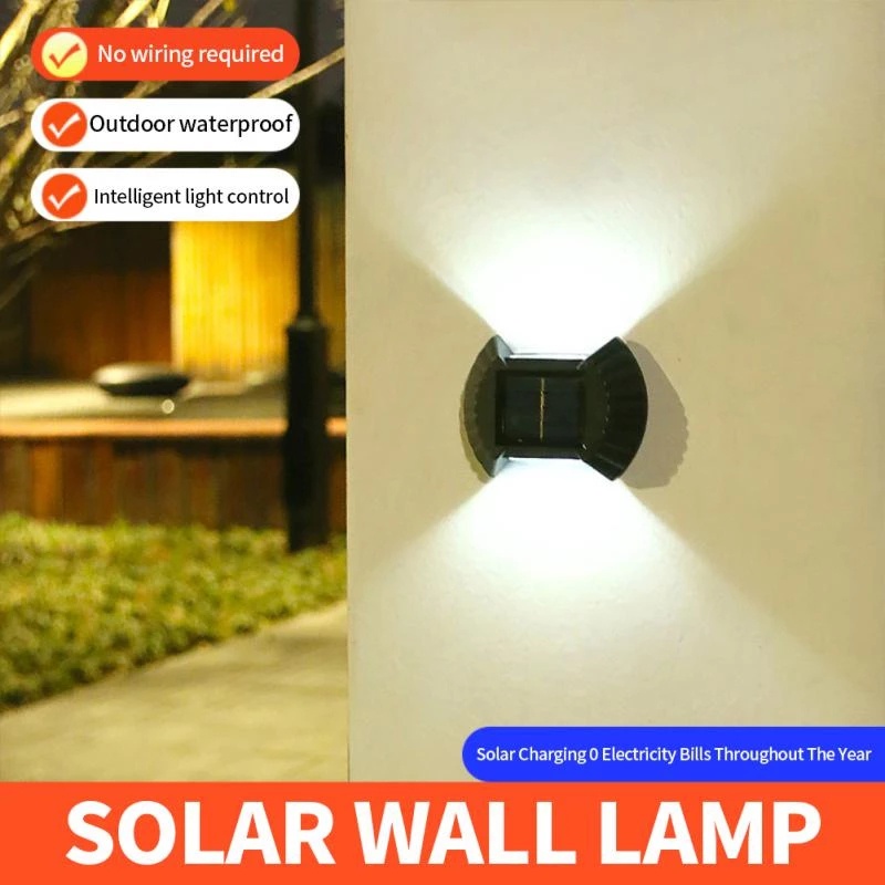 Lampu Dinding 8-led Tenaga Surya Tahan Air IP65 Untuk Dekorasi Taman / Outdoor