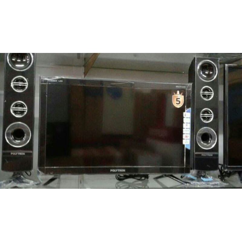 Led tv Polytron + speaker tower PLD 24tv0855 digital 24 Inch HD TV 24" murah bandung