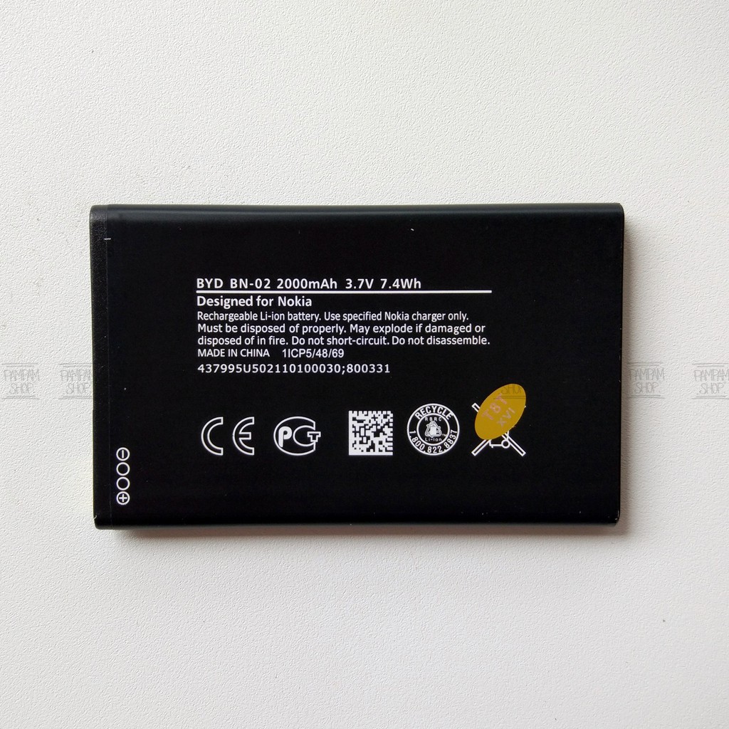 Baterai Nokia BN-02 BN02 BN 02 Lumia XL Battery Batre Batrai HP Lumnia