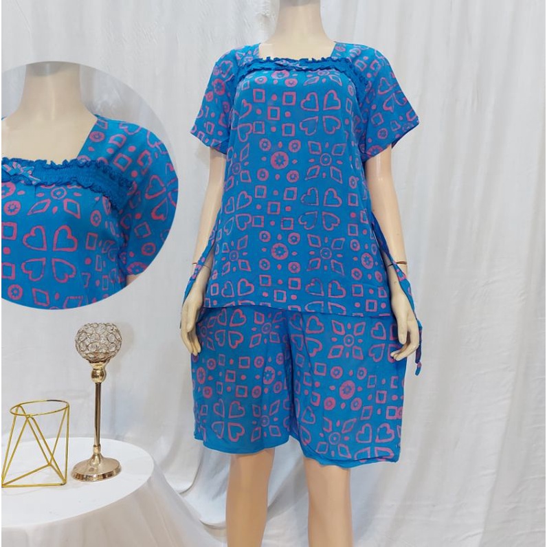 setelan babydoll piyama pendek smock  batik cap