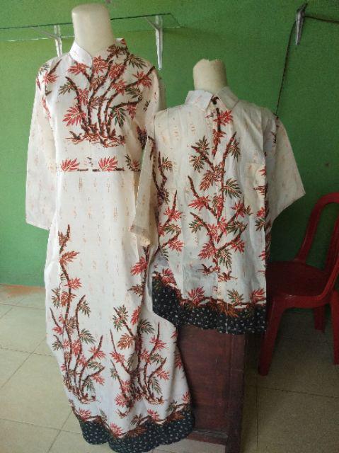 Baju Batik Couple Gamis Batik Keluarga Sogan Modern Bi3 Motif Bambu Terbaru