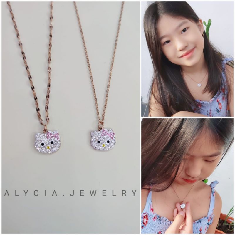 kalung anak wanita kitty titanium anti karat