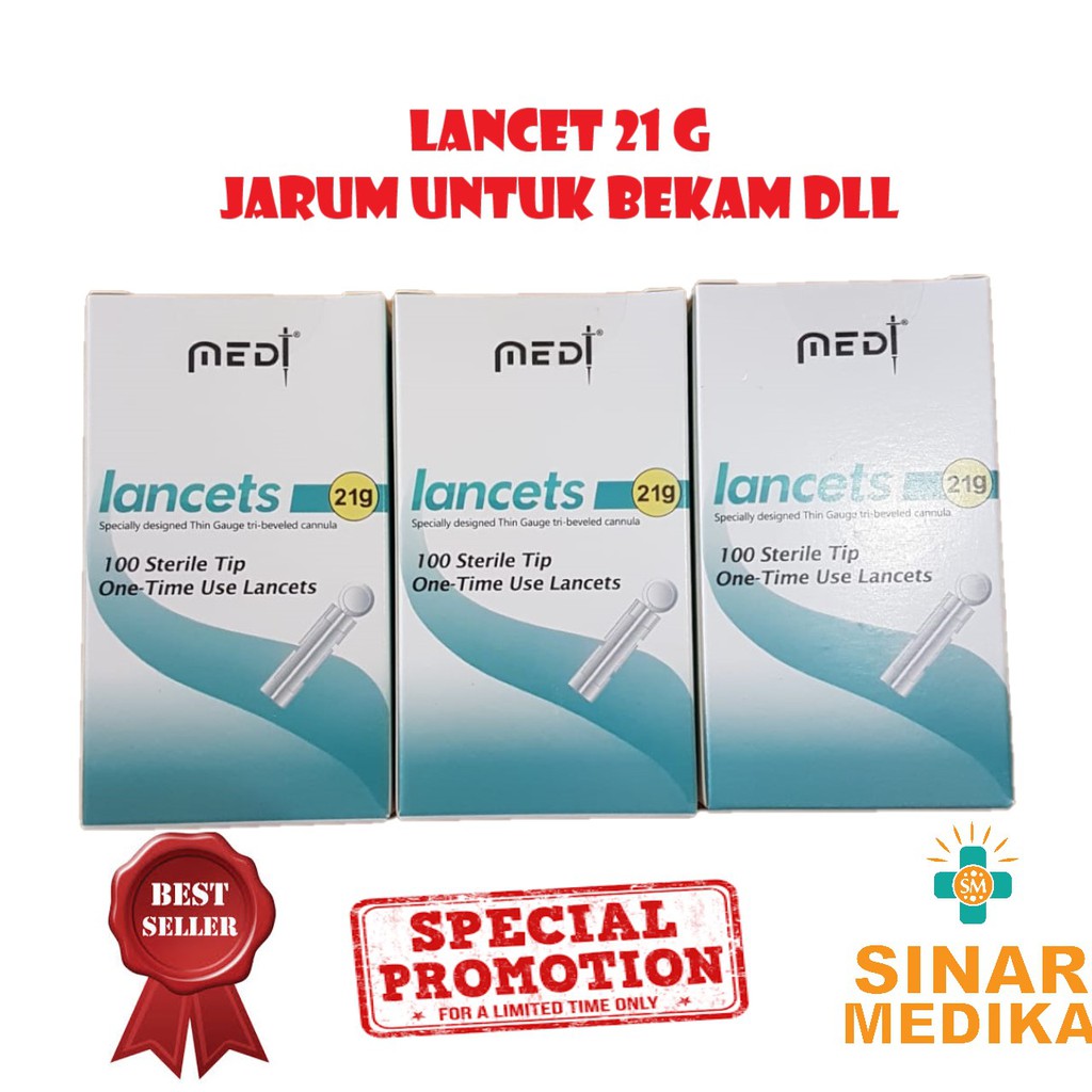 JARUM LANCET 21 G MEDILANCE. jarum bekam