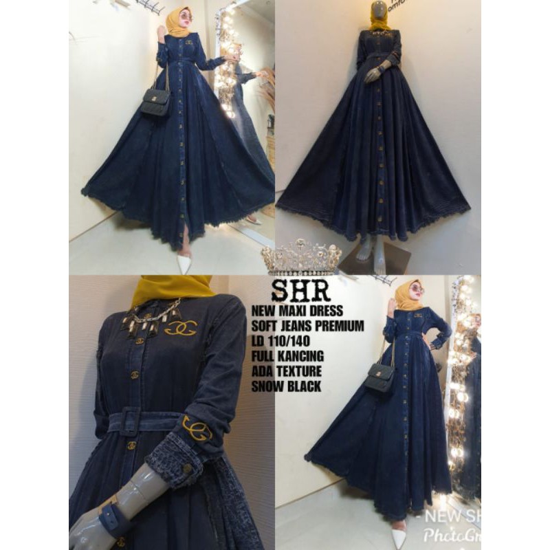MAXI DRESS SHOF JEANS HQ CC FULL KANCING ORI SHR