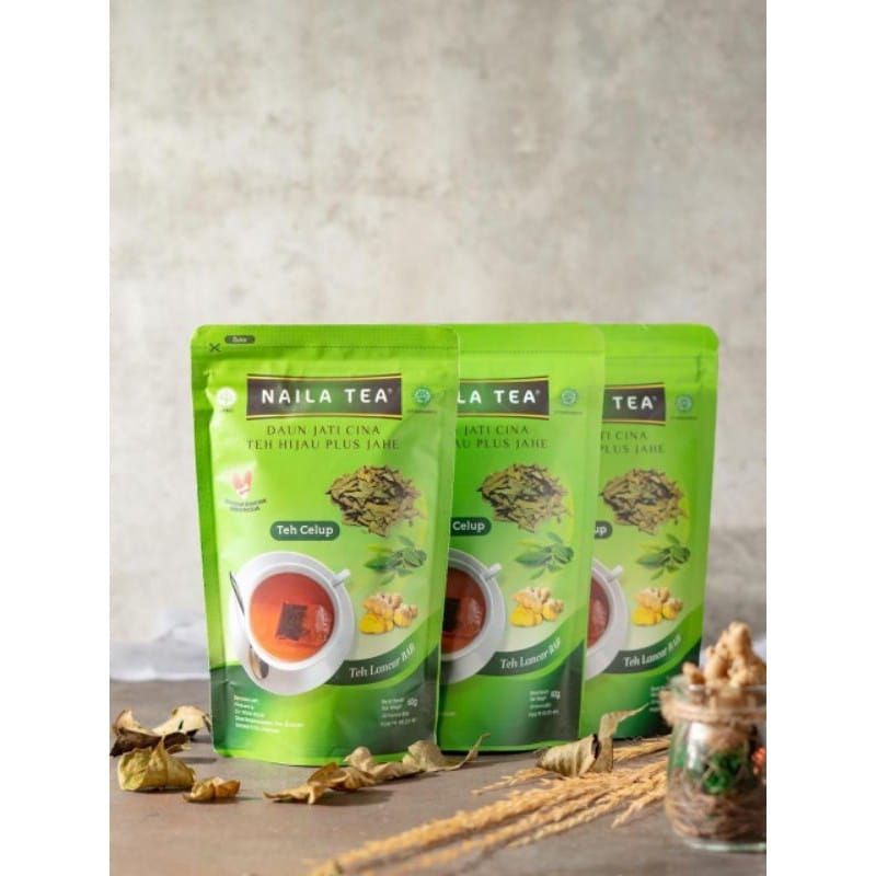 

Paket Teh Pelangsing NAILA TEA Herbal Jati Cina Plus Jahe isi 3 pcs