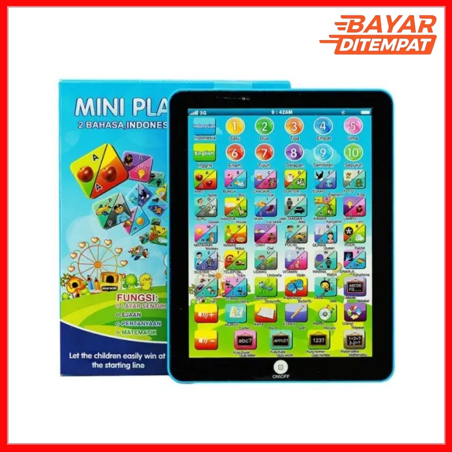 Mainan Edukasi anak 1 2 3 4 tahun Mini Playpad 2 Bahasa Englis Indonesia
