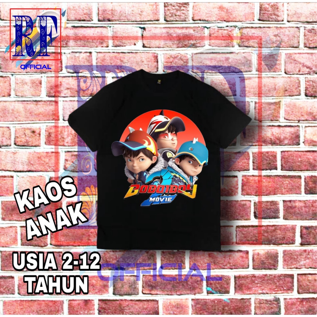 Kaos baju anak BOBOIBOY THE MOVIE 2 t-shirt kartun animasi kaos band oversize lokal t-shirt hitam ba