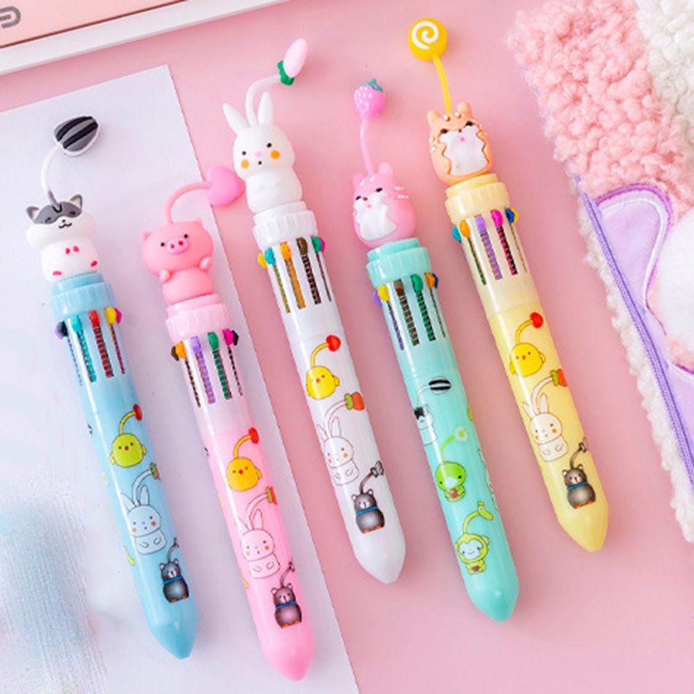 Populer 10warna Bolpoin Kreatif Perlengkapan Kantor Sekolah Alat Tulis Alat Tulis Dengan Liontin Rollerball Pen