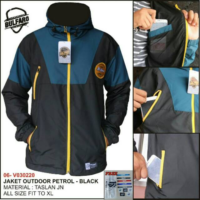 PREMIUM Jaket Gunung Anti Air/Jaket Hoodie Outdoor Waterproof/Jaket Pria Taslan JN ORIGINAL BULFARO