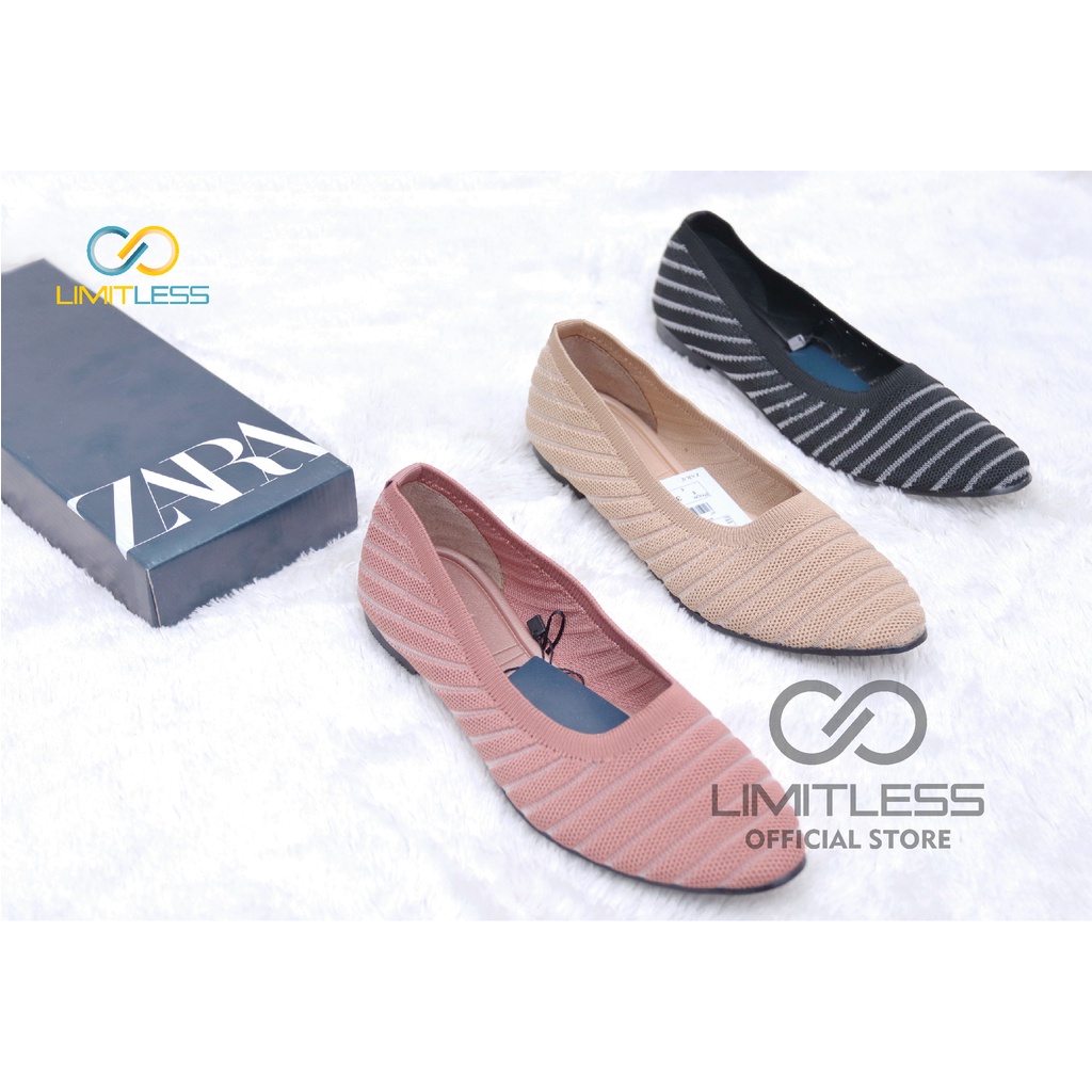 Sepatu Flat Shoes Laily Fashionable Sepatu Wanita Flat Stylish Women Shoes Bahan Rajut Korean Style