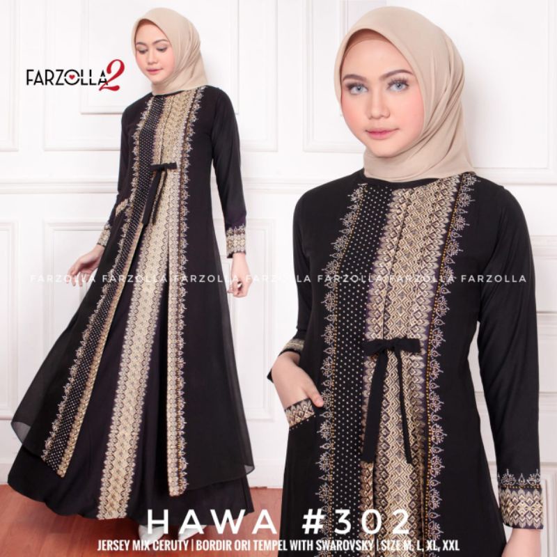 Abaya turkey dubay hawa 302 hitam
