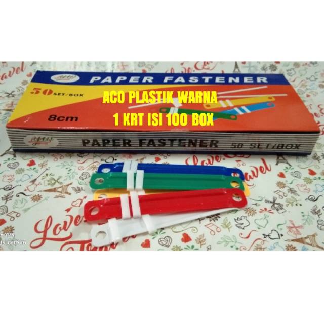 

ACco / AKO / paper fastener warna / putih HARGA PERBOX ISI 50 SET