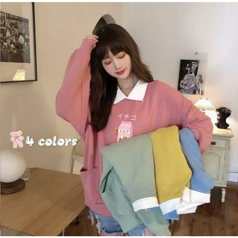 Sweater Xiandra | Atasan Wanita Korea Terkini Outfit Jacket