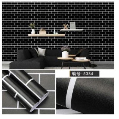 Wallpaper Stiker dinding Batu Bata list Putih