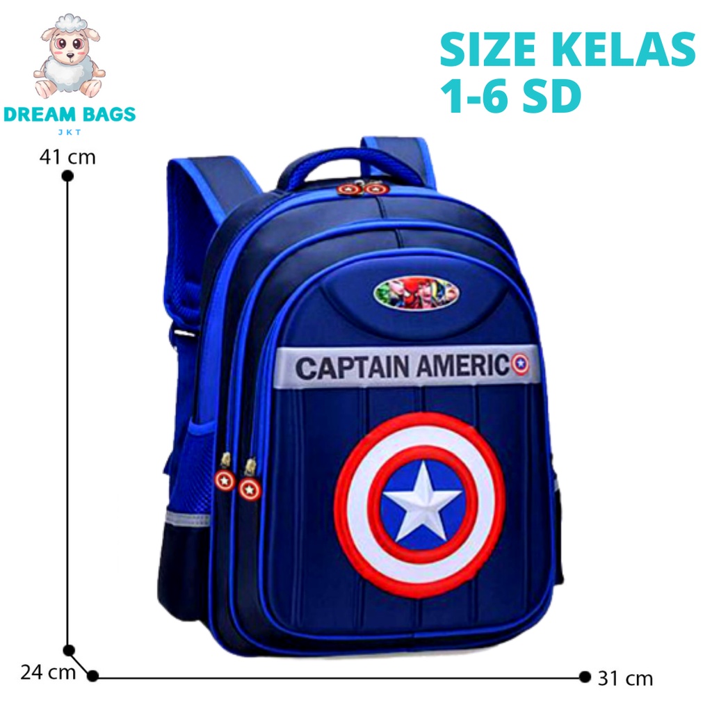 Tas Sekolah Karakter Superhero DB 1009 Size SD Tas Anak Import - Tas Sekolah Anak Laki Laki - Tas Sekolah anak Laki Sd - tas anak laki sd