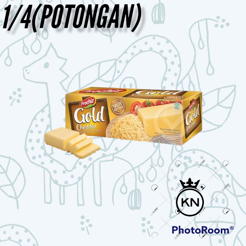 

KEJU PROCHIZ GOLD CHEDDAR POTONGAN/KEMASAN REPACK 250 GR