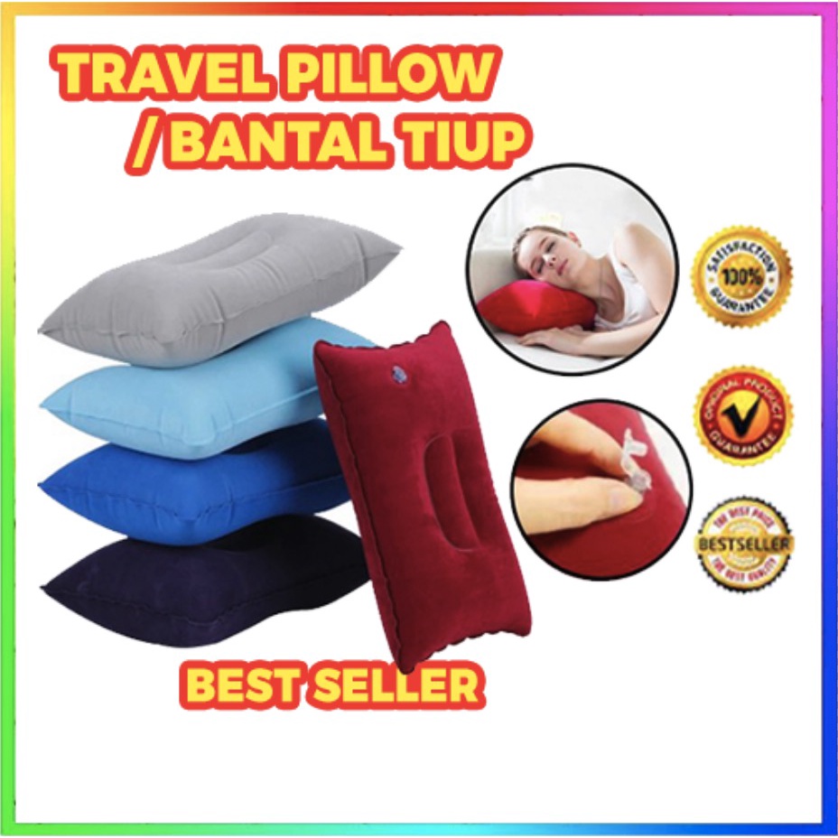 BANTAL ANGIN TIUP TRAVEL PILLOW INFLATABLE TRAVEL PILLOW PORTABLE UNTUK CAMPING BANTAL MOBIL