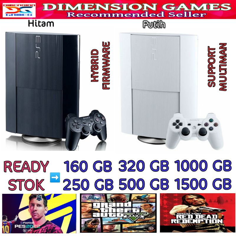 PS3 SUPER SLIM HFW 1500 GB, 1000 GB, 500 GB, 320 GB, 250 GB & 160 GB