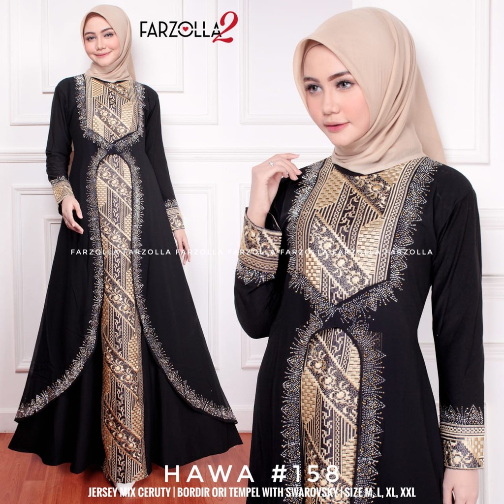 Solo / ABAYA TURKEY HAWA 158 DRESS MUSLIM GAMIS JUMBO ORIGINAL FARZOLA