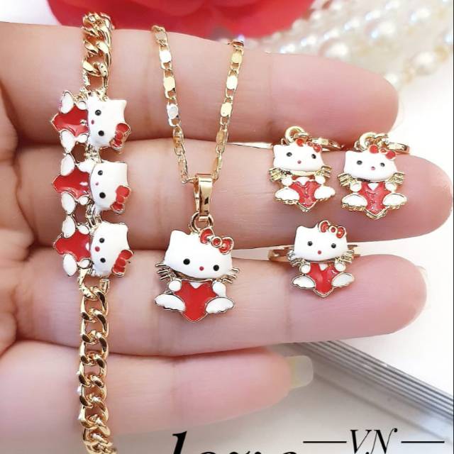 Xuping set perhiasan anak lapis emas 18k 3103g