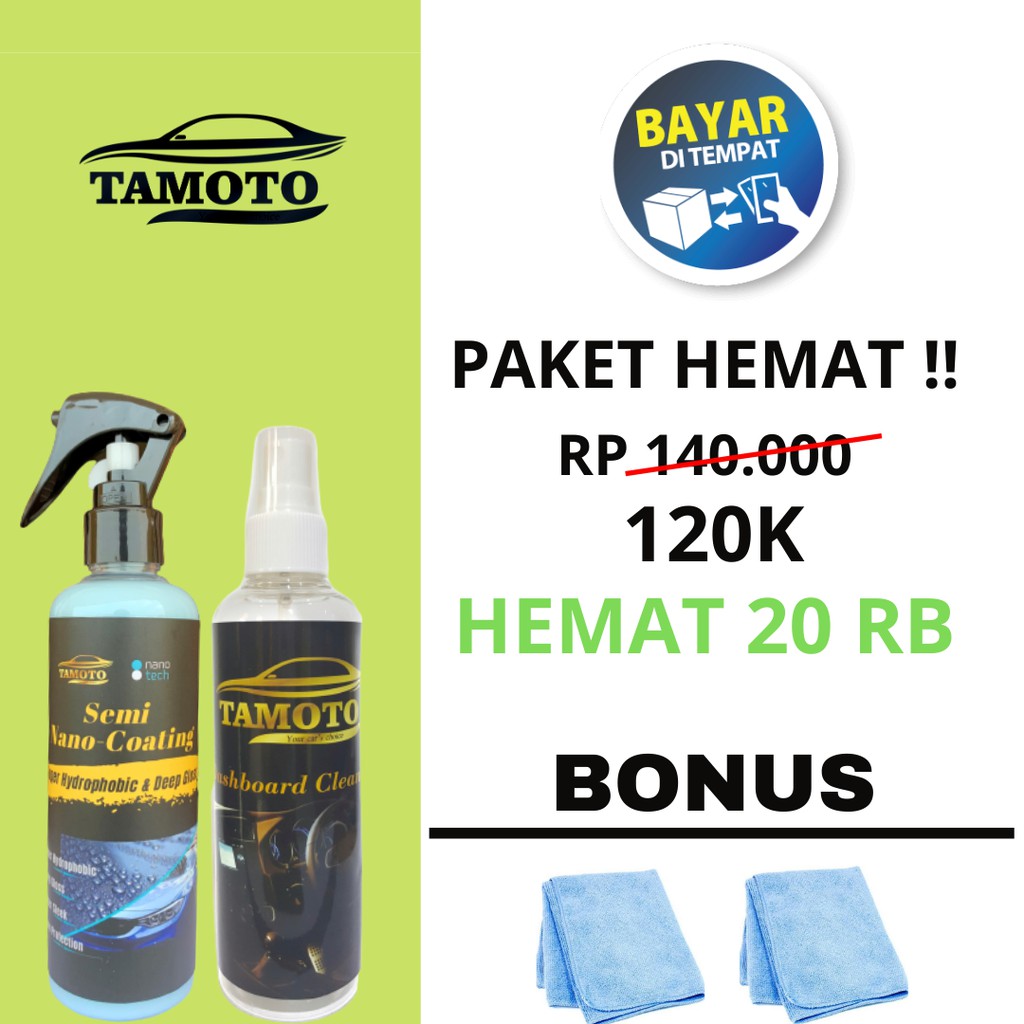 [PAKET SEMI COATING + INTERIOR] Pengkilap &amp; pembersih body interior mobil motor by Tamoto