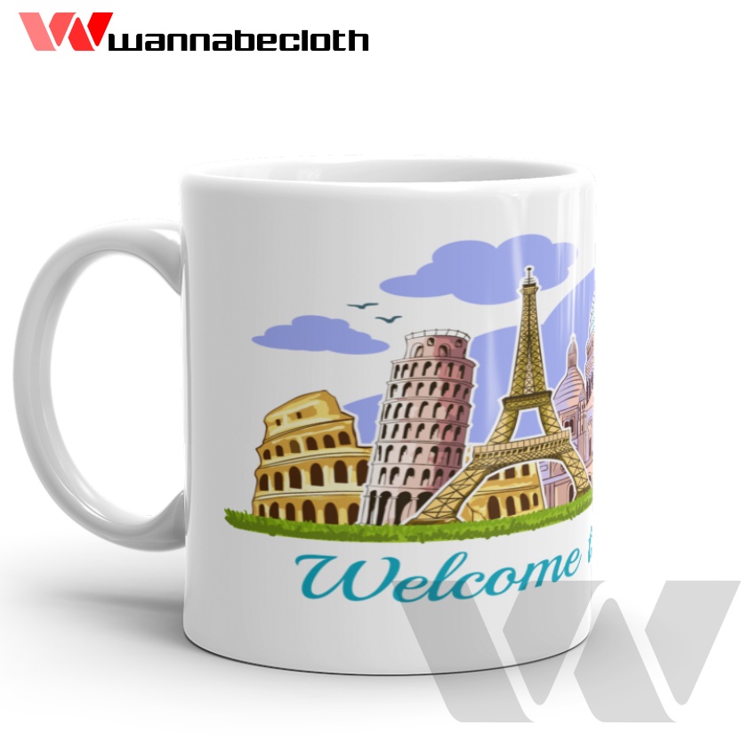 Mug Eropa Europe GelasEropa Europe Mug Custom Kado Gift Souvenir Mug Travelling Eropa Europe