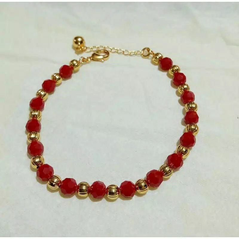 gelang wanita batu merah size bulat