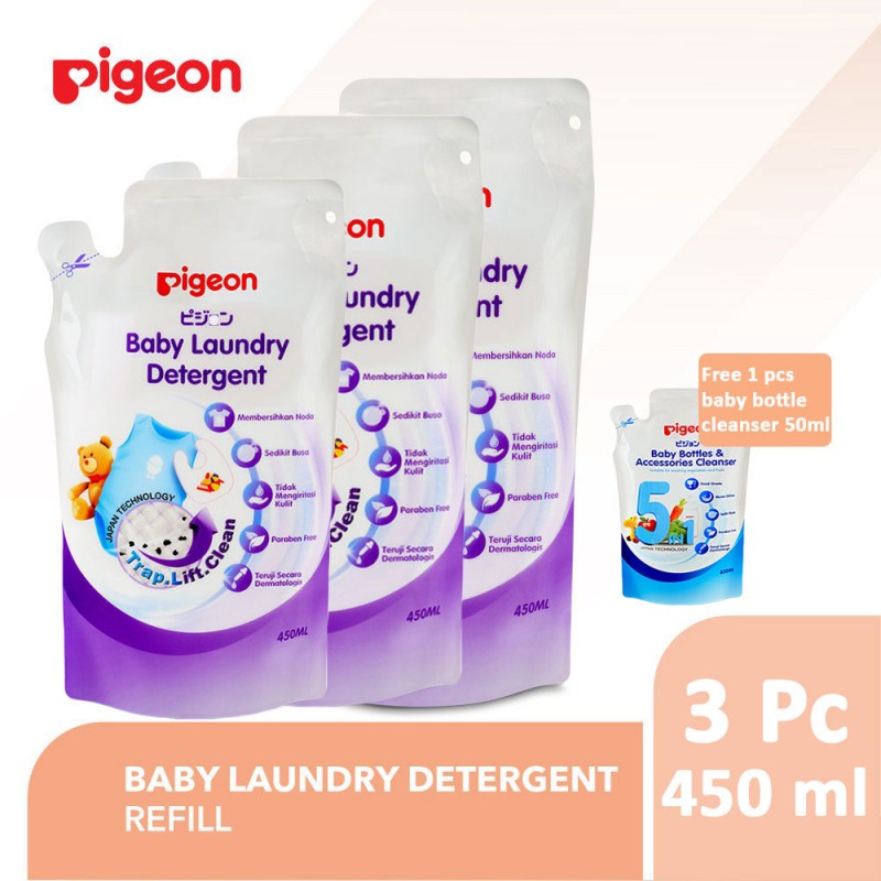 Pigeon Baby Laundry Detergent Deterjen Bayi Refill 450 ml Buy 2 Get 3