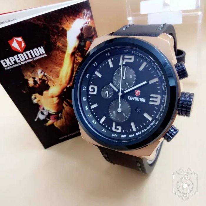 Jam tangan pria original Expedition E 6356 E6356 rosegold blue black Original