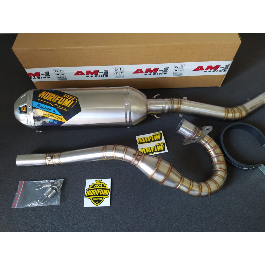 Knalpot Racing Full Cacing Norifumi Roket Rocket 4 Kompetisi Klx 150 Klx150 Se Extreme Bf Dtracker