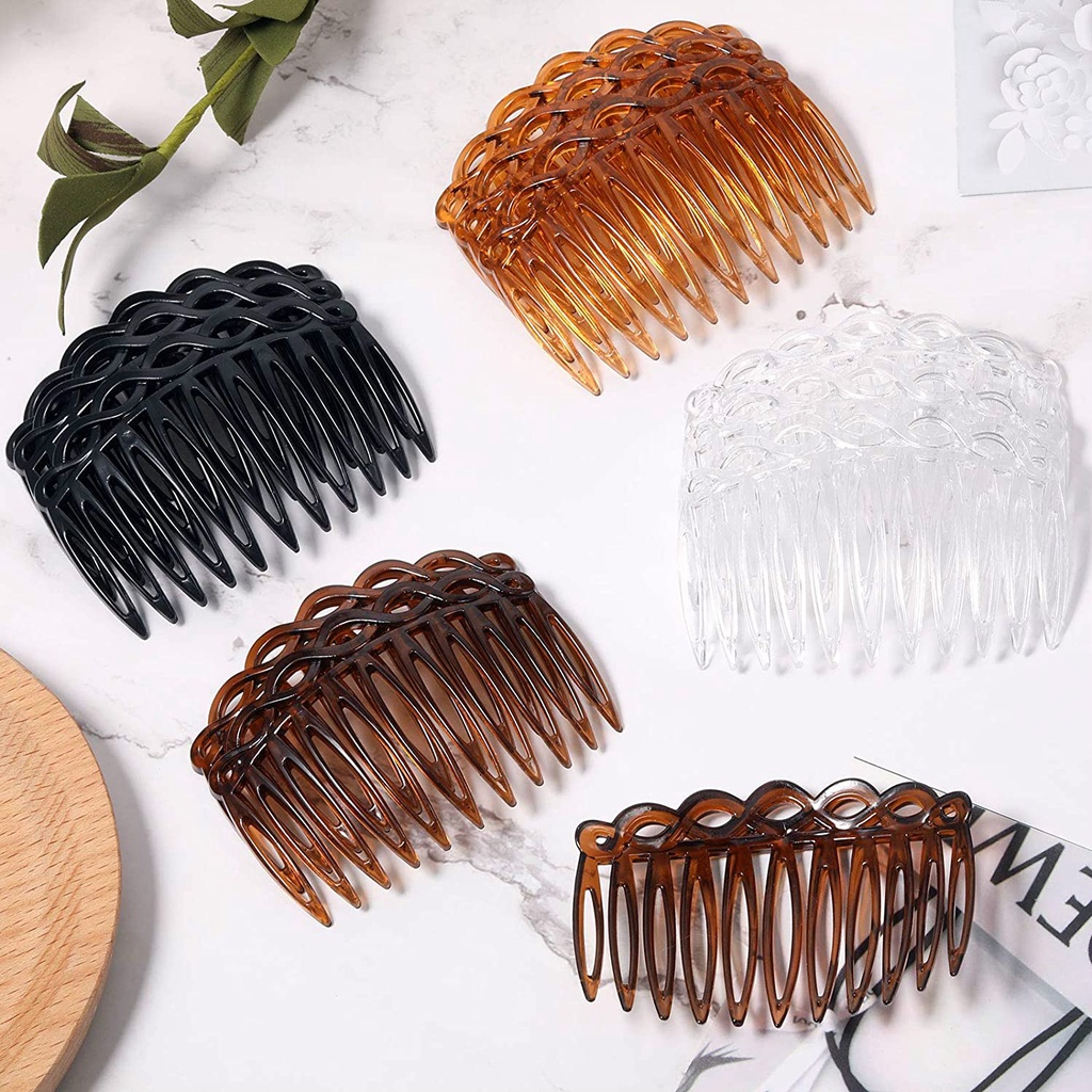 Rambut Plastik Piring Gigi Tajam Aksesoris Rambut Efek Tenun 7.5 cm Klasik Retro Rambut Garpu Sisir Berbentuk Sisipan Gigi Lurus Sisir Sisi Delapan Perancis