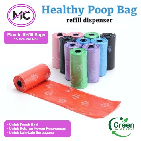 Kantong Plastik Sampah Roll Refill Bag Praktis Buang Poop Kotoran Pampers Diapers Pet Care