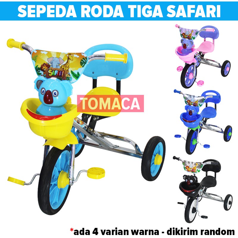 Mainan Anak Sepeda Roda Tiga 3 Safari Sandaran Tricycle BMX PMB 719
