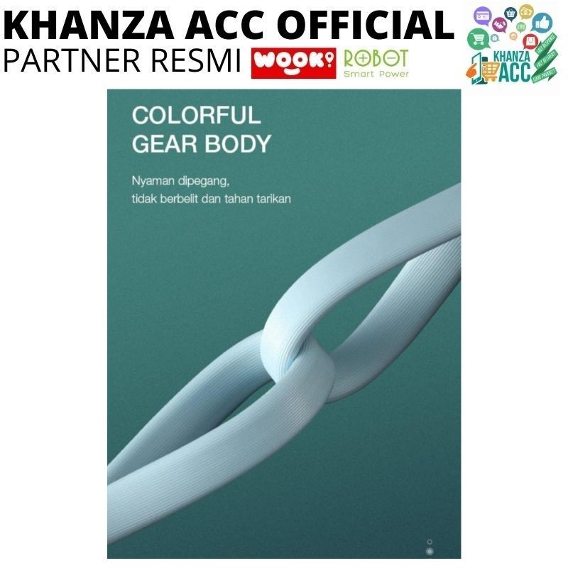 KHANZAACC Robot RGC100 Kabel Data Type C Colorful ( 1 Toples isi 20pcs )