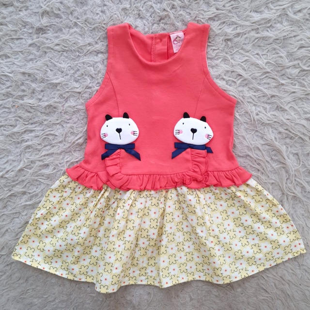 Baju Bayi Twinsie Cat Dress