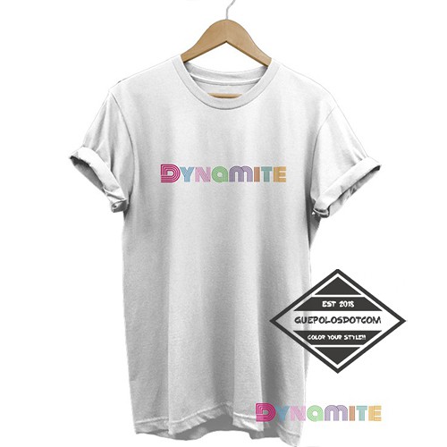 KAOS DYNAMITE - tshirt dynamite BTS - Kaos KPOP BTS Logo tulisan Dynamite - Baju BTS warna