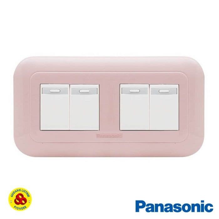 Panasonic Saklar 4G 1W WEJ78049TN + WEJ5531 Sakelar 4 Gang Pastel Pink