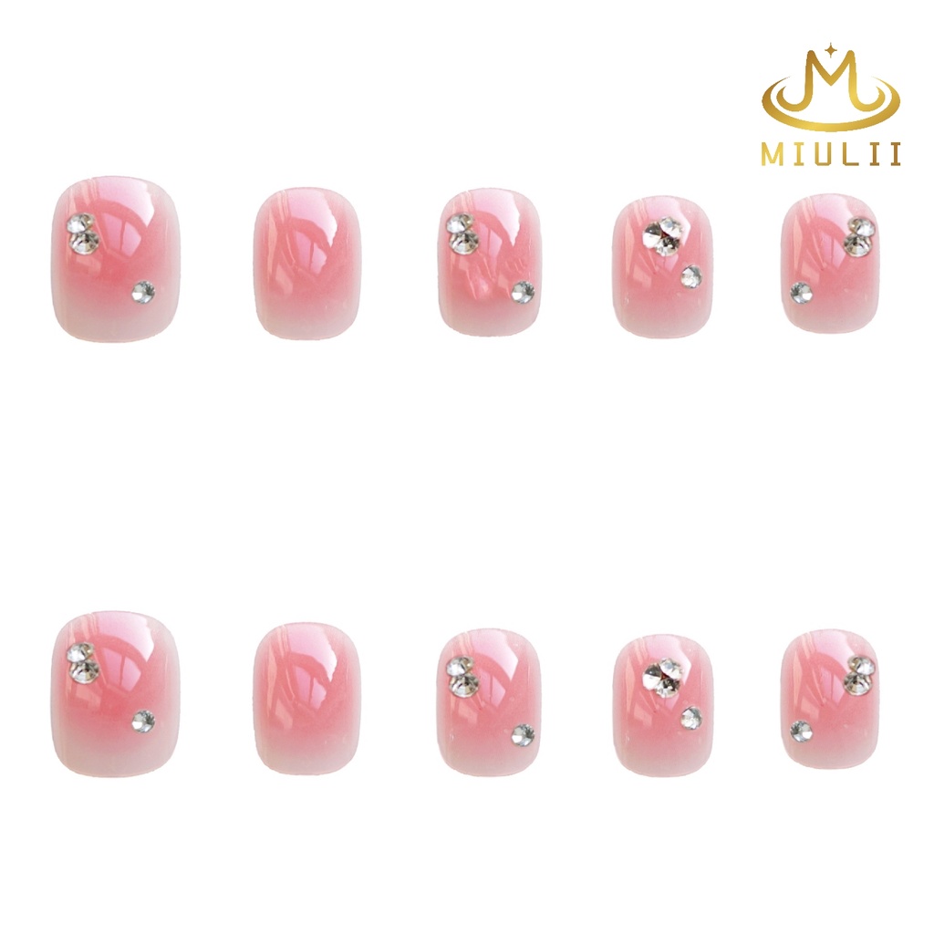 MIULII / KUKU PALSU  A0490  / 24PCS / 3D / NAIL ART / PREMIUM / CUTE / BIRU / FREE LEM JELLY / KUTEK