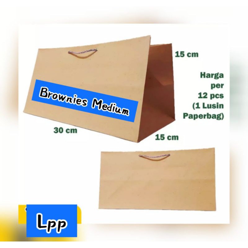 

Paper Bag / Kantong Kertas Brownies Medium uk 30 x 15 x 15 cm [ 150 gsm ]