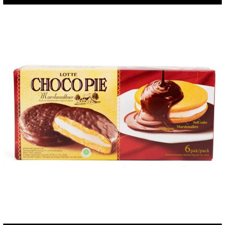 

roti chocopie lotte rasa coklat harga per pac + bubble